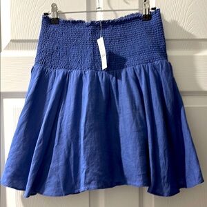 Blue Smocked Skater Mini Skirt NWT by JCREW size M